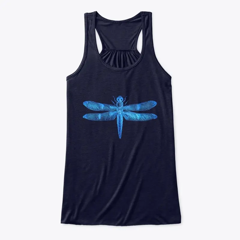 Distressed Print Graphic of a Dragonfly